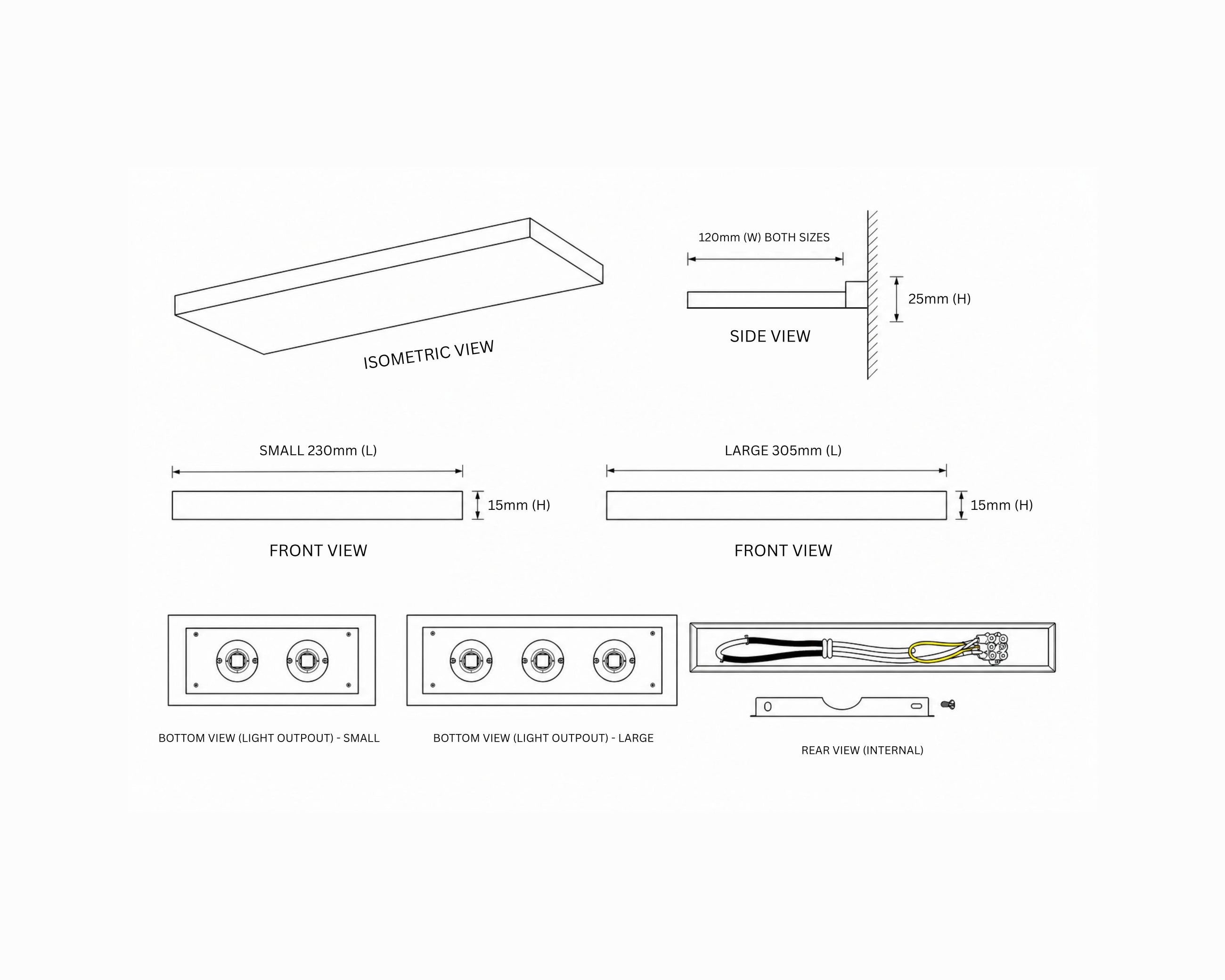 Cast Wall Washer Dimmable Small / Large in Sandy Black