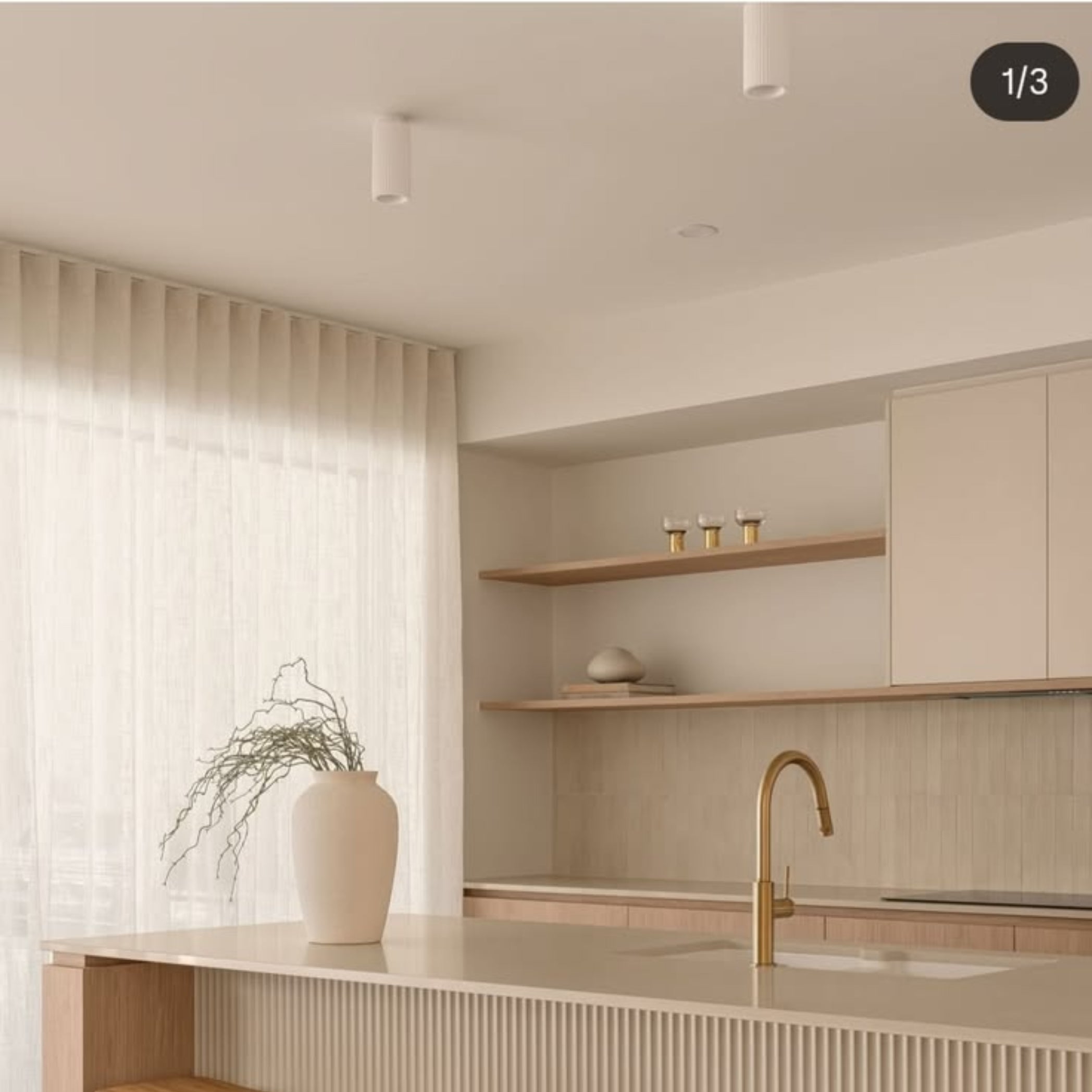 Koora Plaster Surface Mounted Downlight Medium in Matt White