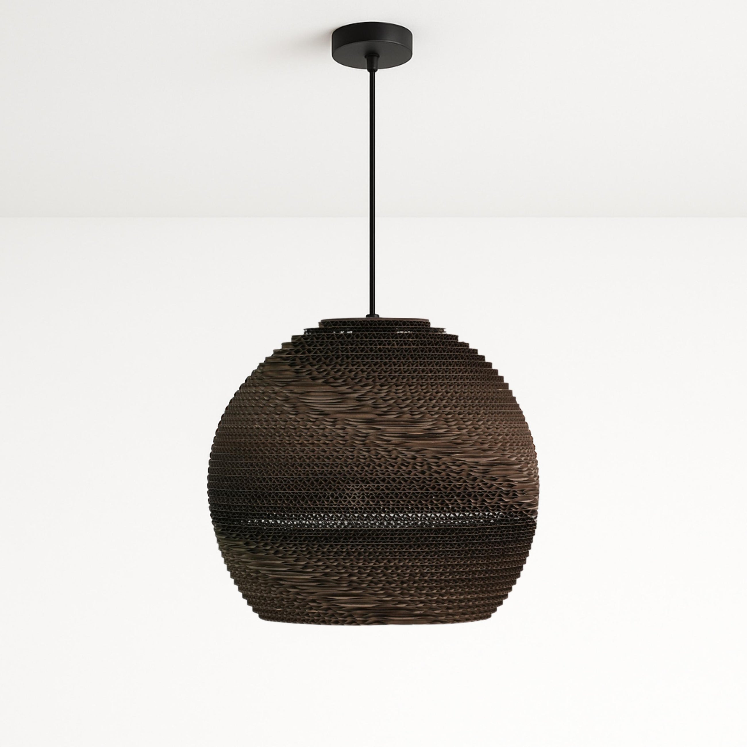 Zanora Recycled Cardboard Pendant Light Round
