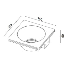 153mmx153mm Nura LED Downlight 35w Gypsum White NUR.001.MW Ore Lighting_Dimension