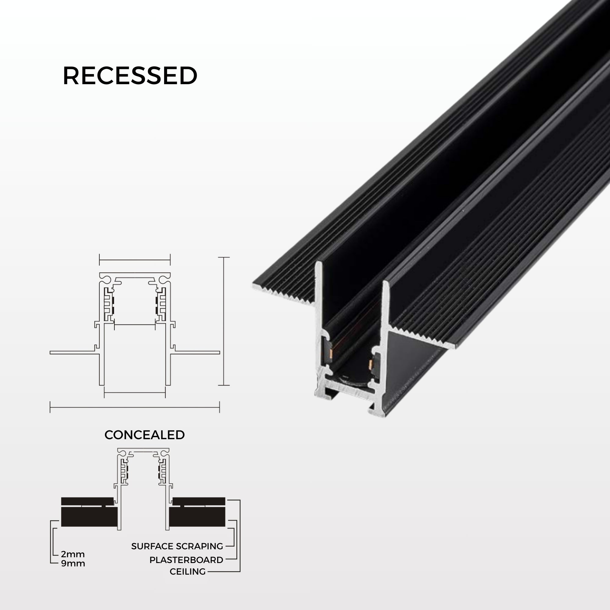 Ray Recessed Micro Magnetic Track Lighting