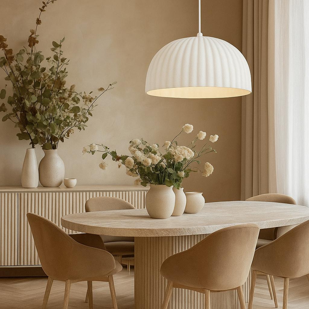 Koora Silk Pendant Light in Matt White