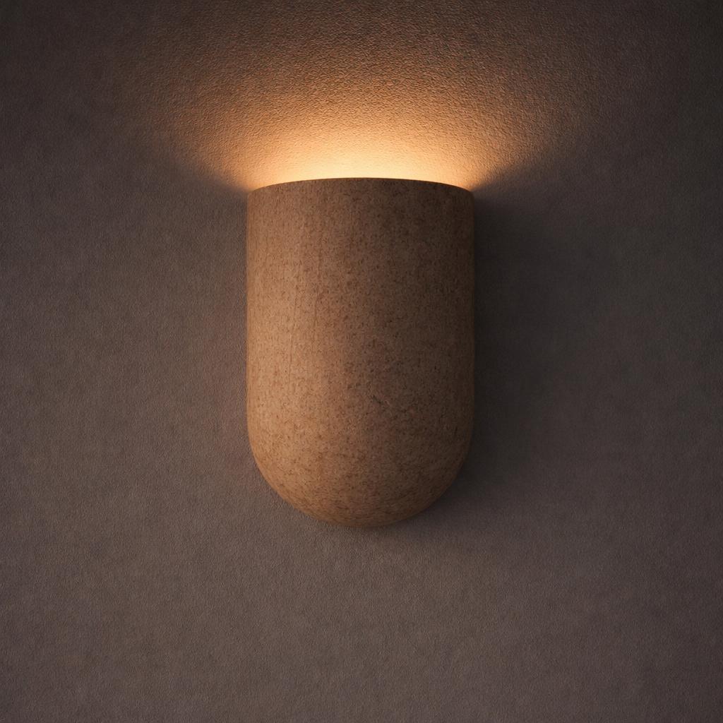 Wisp Travertine Curved Up or Down Wall Light in Natural