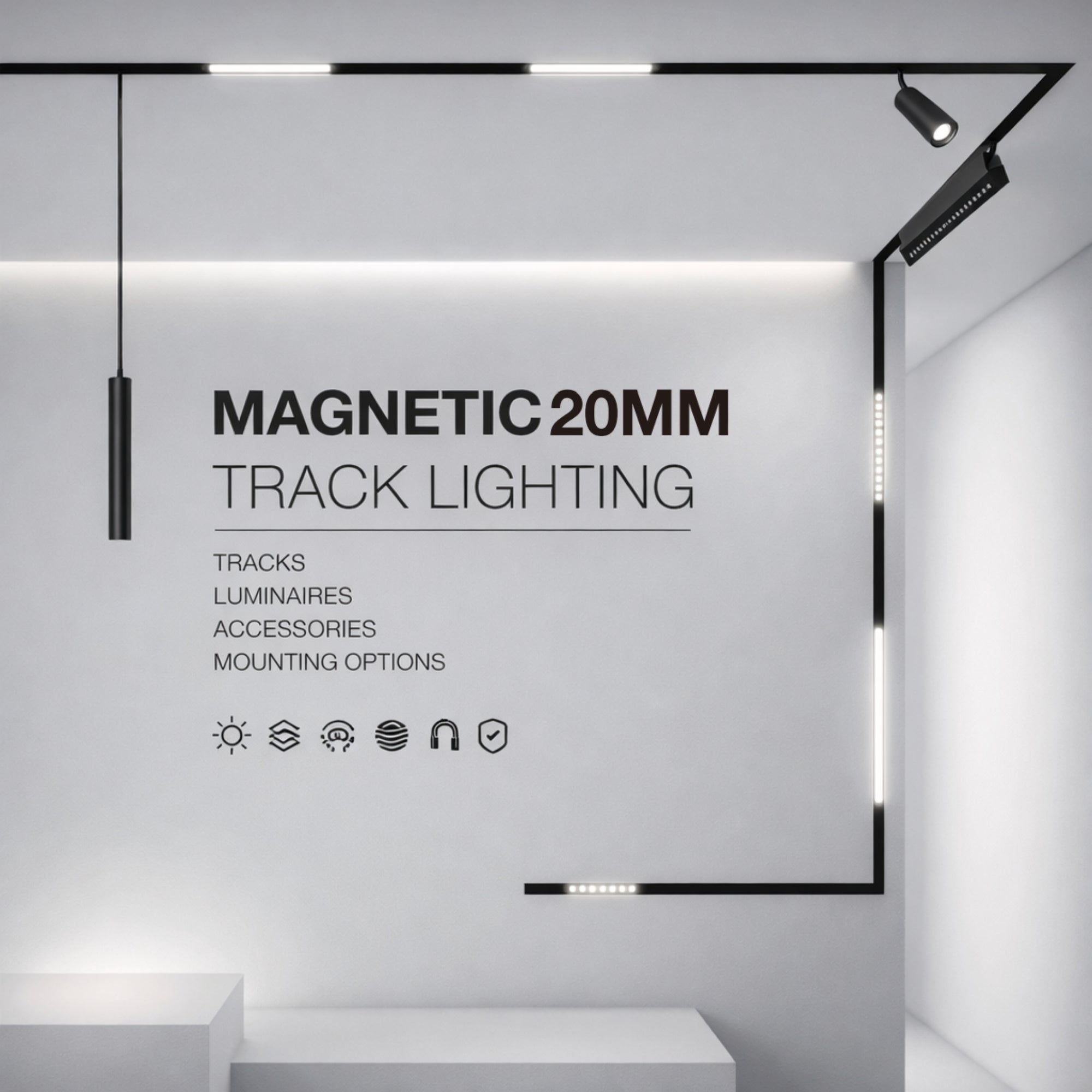 Line Magnetic Track Diffused Linear Light