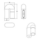 Arch Indoor LED Wall Light in Natural Wood_Dimension
