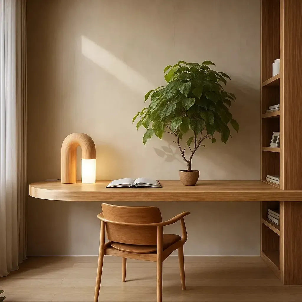 Arch Wood Touch Table Lamp