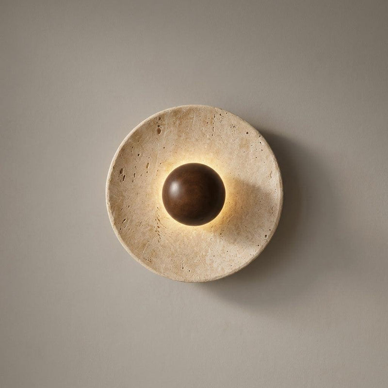 Aska Natural Stone & Wood Wall Sconce