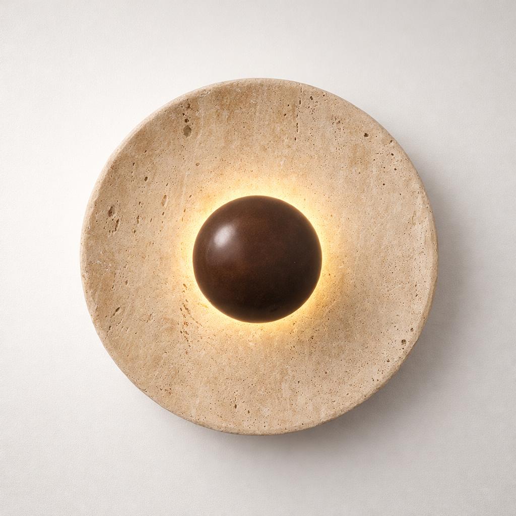Aska Natural Stone & Wood Wall Sconce
