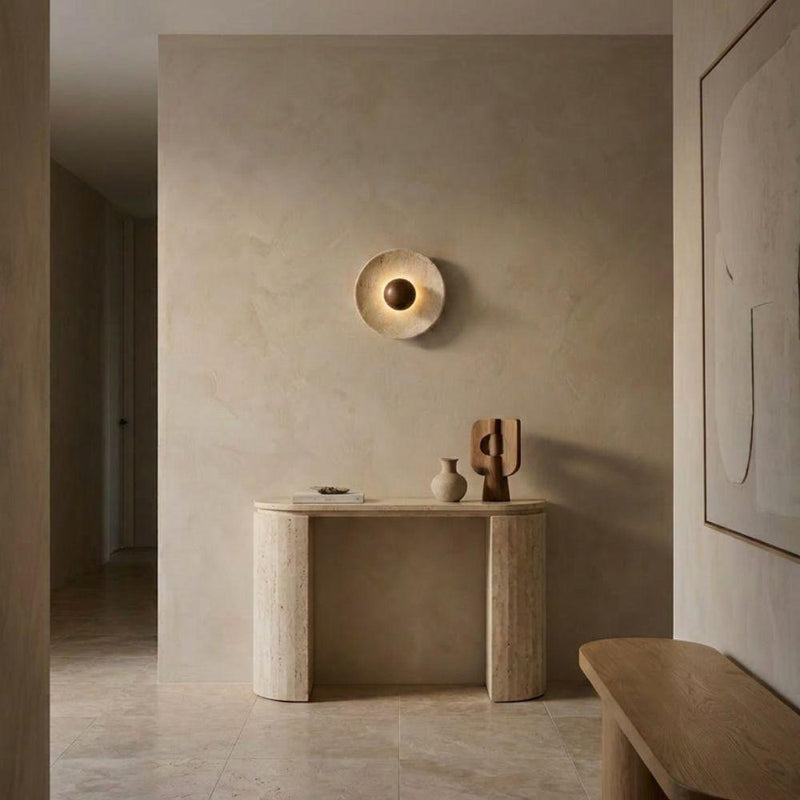 Aska Natural Stone & Wood Wall Sconce