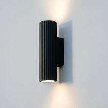 Aurora Concrete Outdoor Up/Down Wall Light in Matt Black IP65
