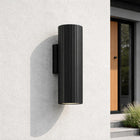 Aurora Concrete Outdoor Up Down Wall Light in Matt Black IP65 at ORE Lighting, Australia
