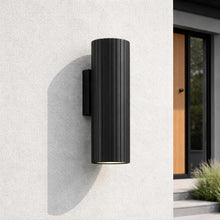 Aurora Concrete Outdoor Up Down Wall Light in Matt Black IP65 at ORE Lighting, Australia