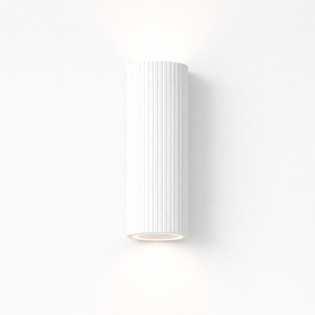 Aurora Concrete Outdoor Up/Down Wall Light in Matt White IP65
