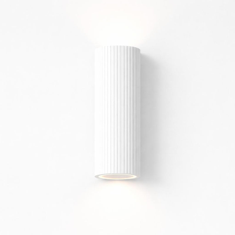 Aurora Concrete Outdoor Up/Down Wall Light in Matt White IP65