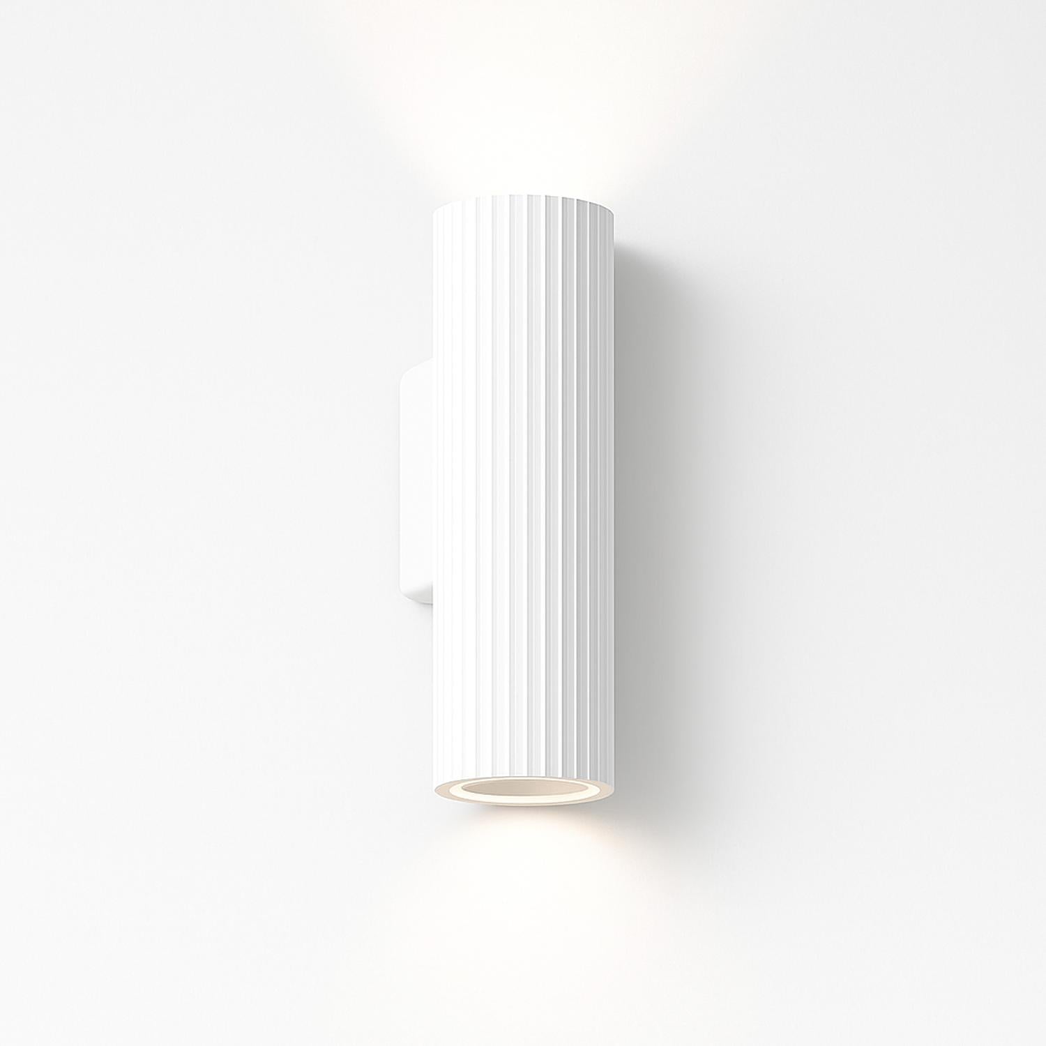 Aurora Concrete Outdoor Up/Down Wall Light in Matt White IP65
