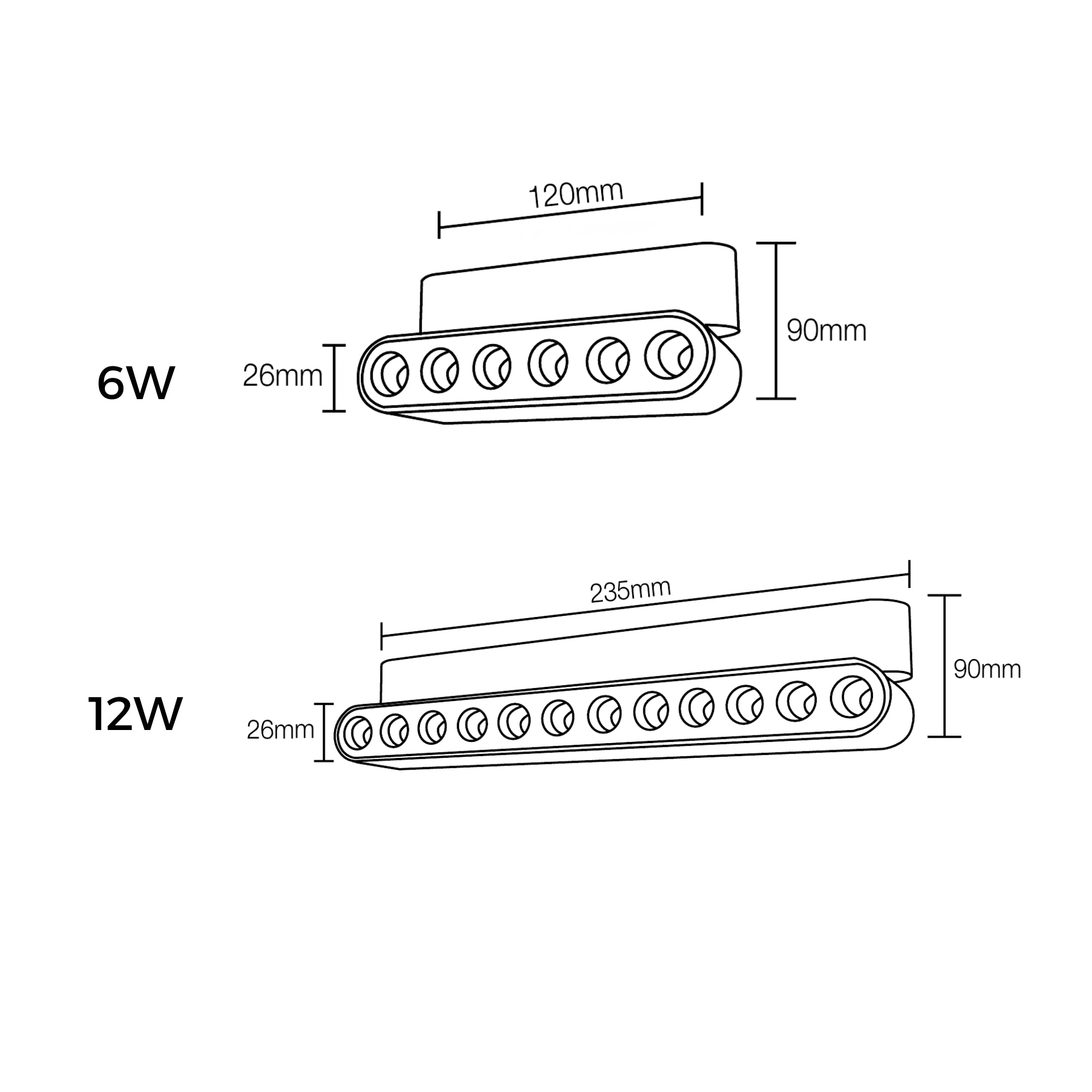 Axis Curved Magnetic Track Optical Linear Adjustable Light