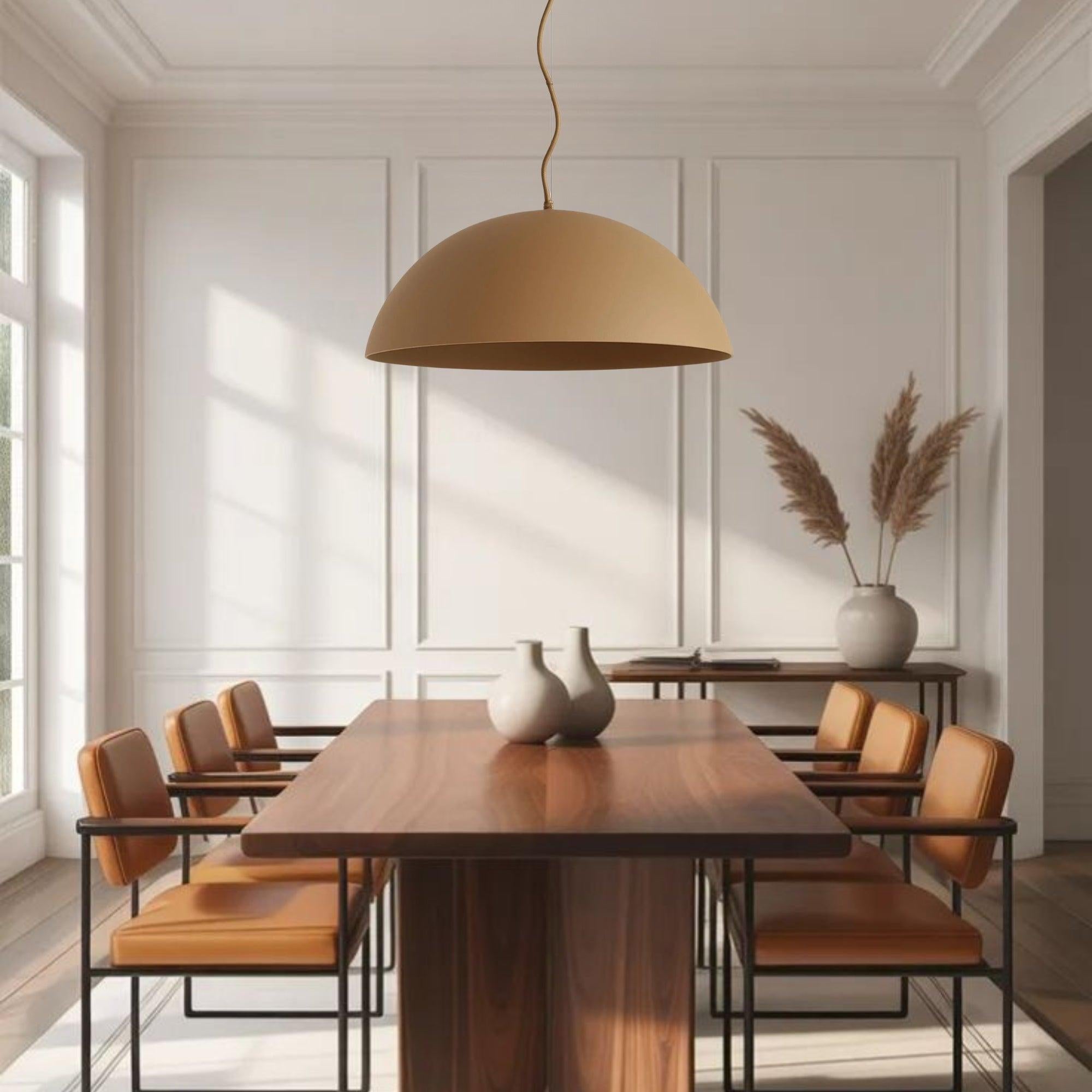 Clay Dome Plaster Pendant Light Terracotta