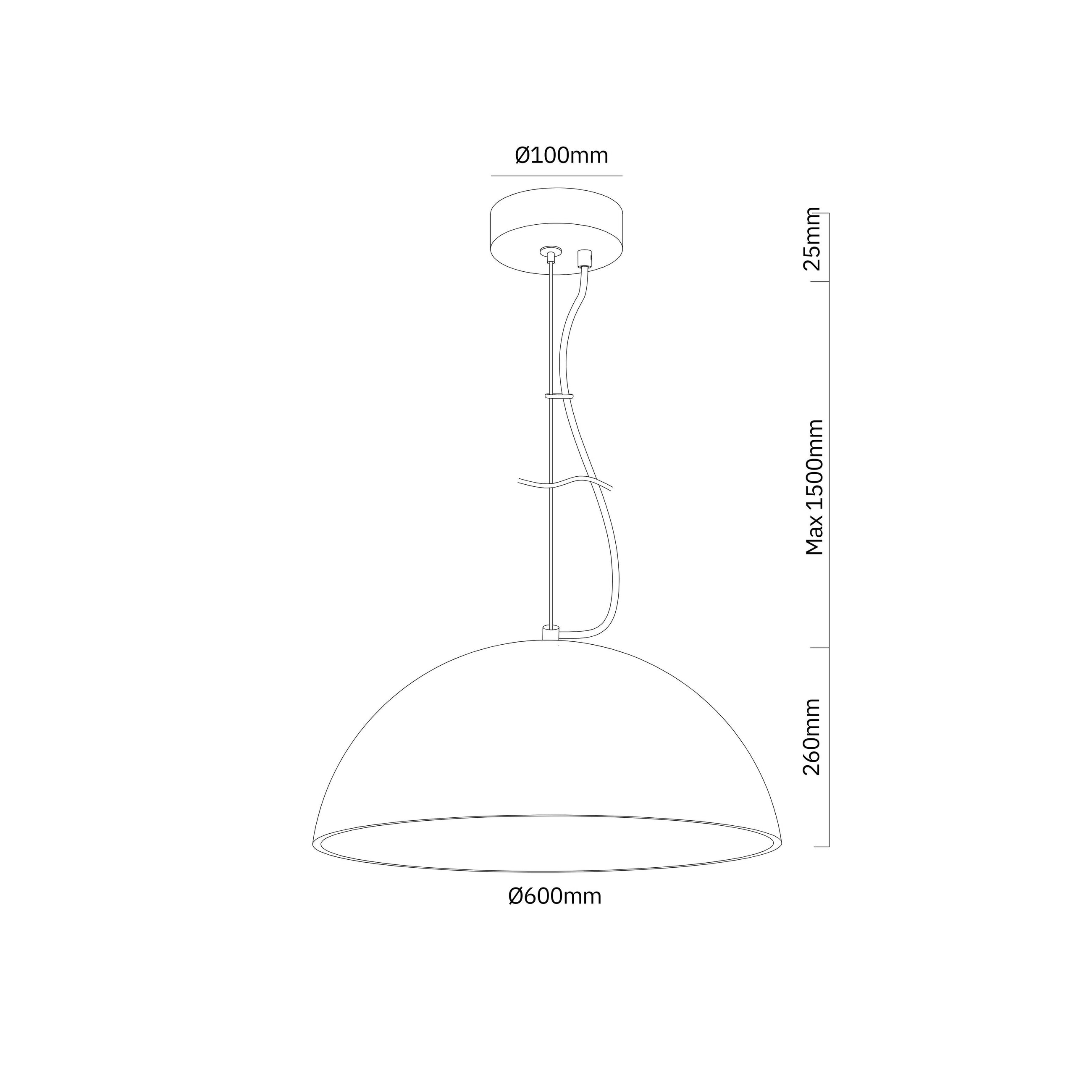 Clay Dome Plaster Pendant Light Terracotta