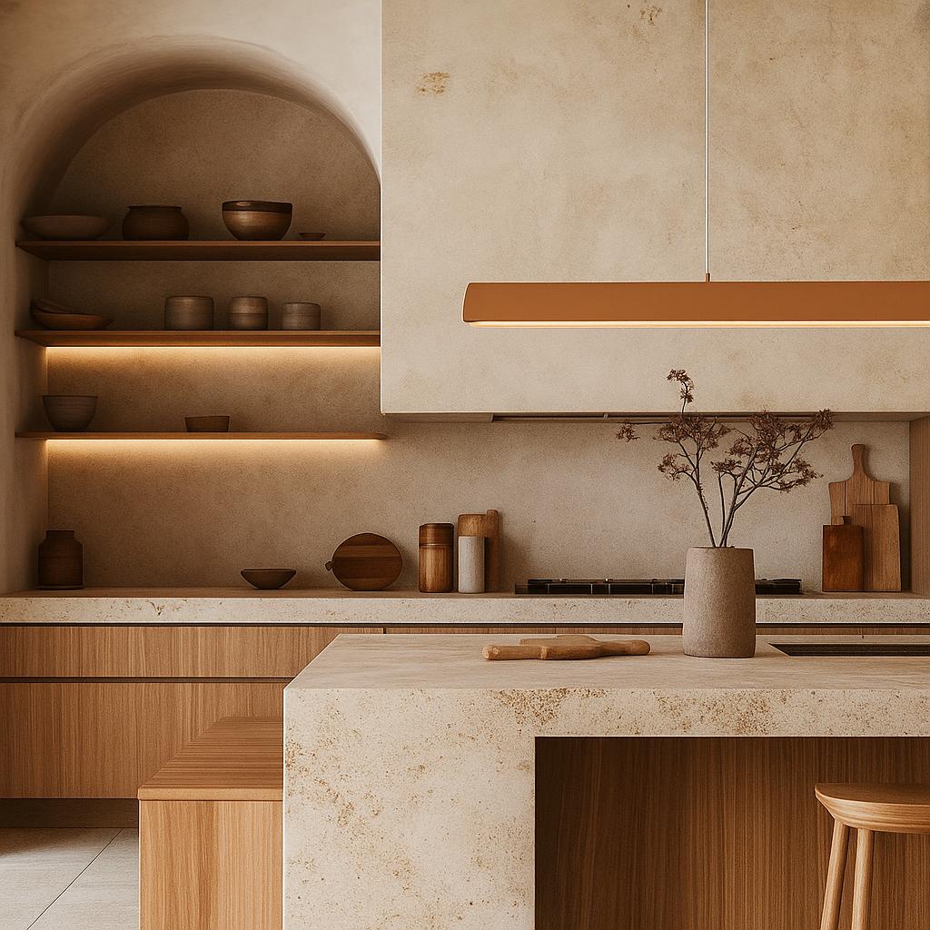 Clay Linear Plaster Pendant Light Terracotta at ORE Lighting, Australia