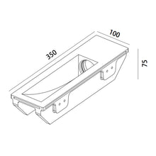 Drift Plaster LED Step Light Rectangular in Gypsum White_Dimension