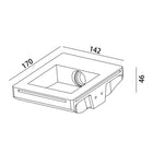Drift Plaster LED Step Light Square in Gypsum White_Dimension