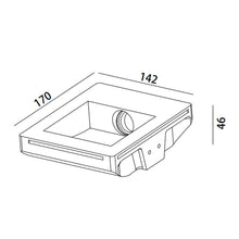 Drift Plaster LED Step Light Square in Gypsum White_Dimension