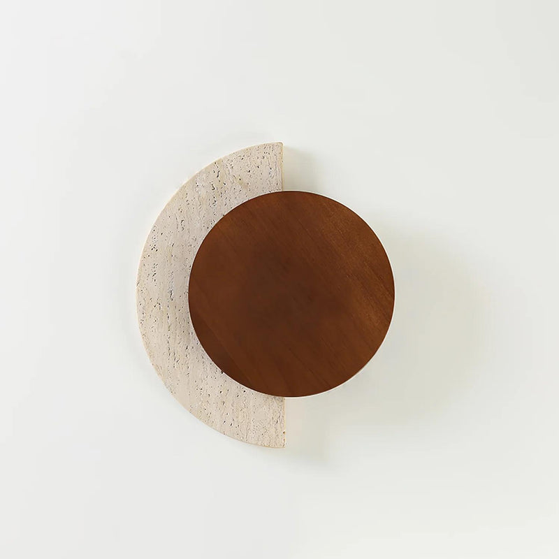 Eclipse Natural Stone & Wood Wall Light