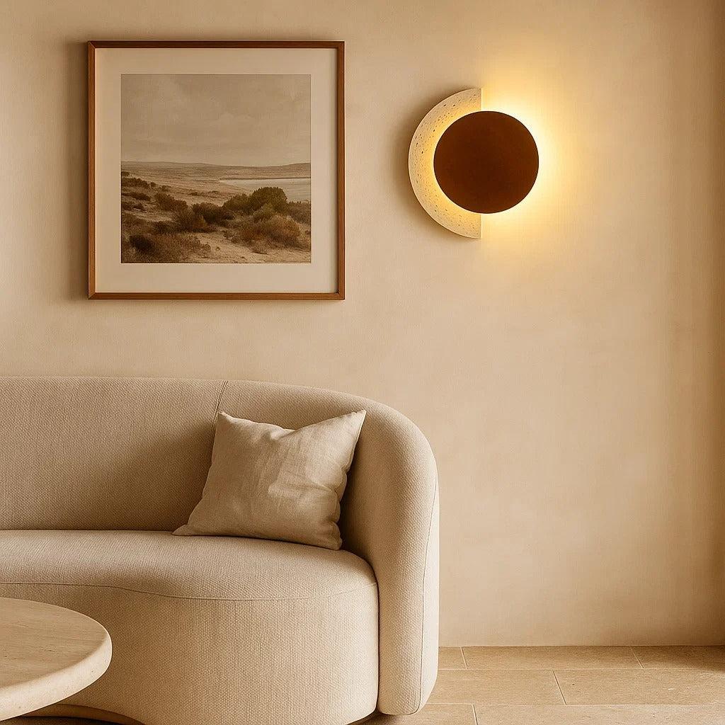 Eclipse Natural Stone Wood Wall Light at ORE Lighting, Australia