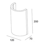 Eon Plaster Curved Indoor Wall Light in White_Dimension