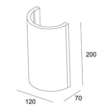 Eon Plaster Curved Indoor Wall Light in White_Dimension