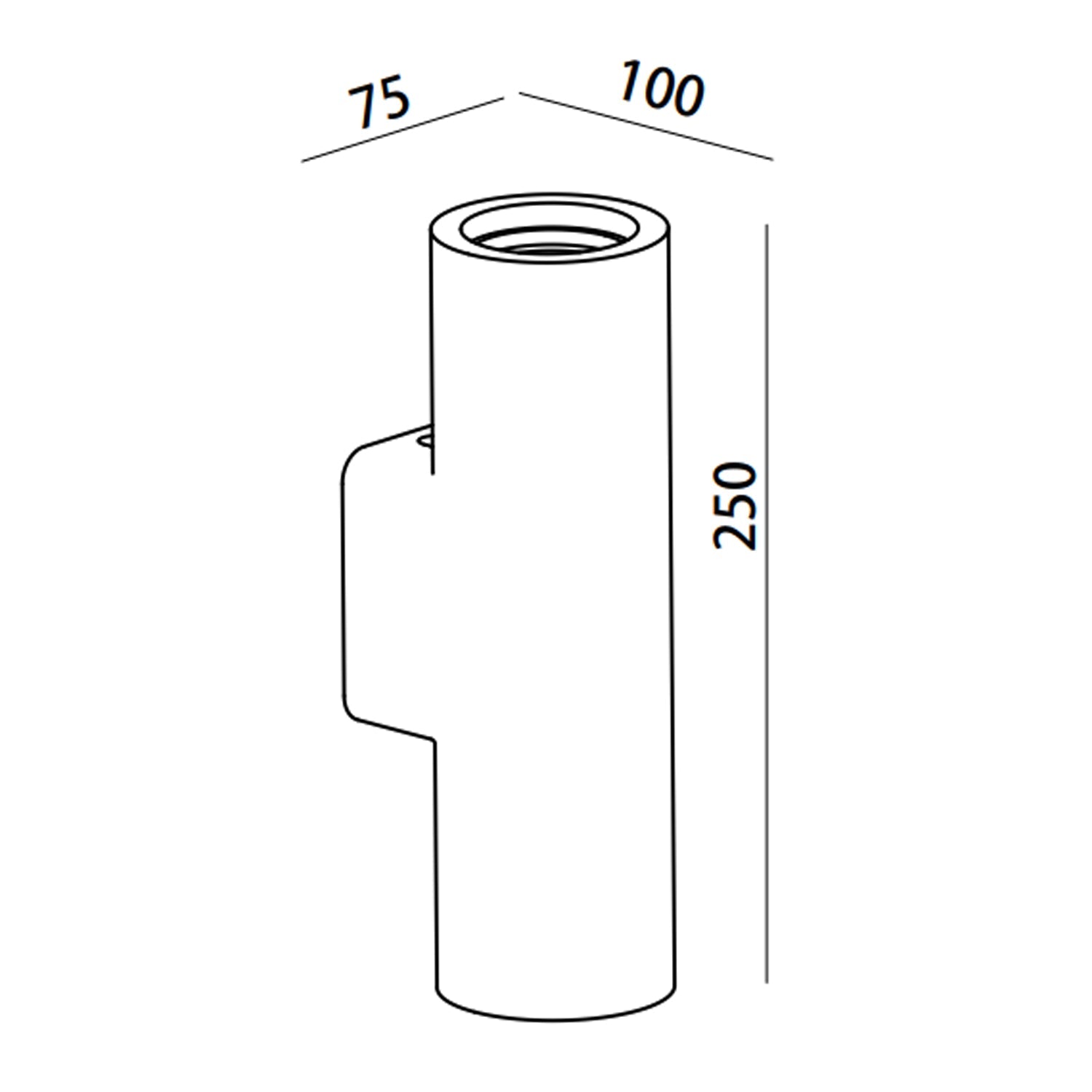 Eon Plaster Up/Down Wall Light in White_Dimension