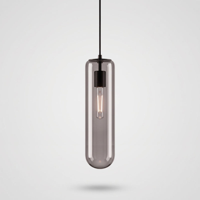 Siena Smoke Glass Pendant Light in Black