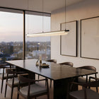 Flute Glass Linear Pendant Light Black