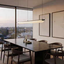 Flute Glass Linear Pendant Light Black