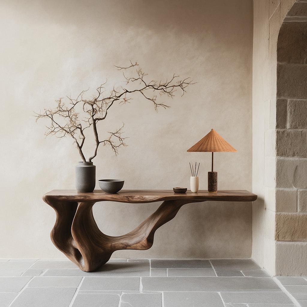 Hikari Marble Table Lamp with Rattan Shade at ORE Lighting, Australia