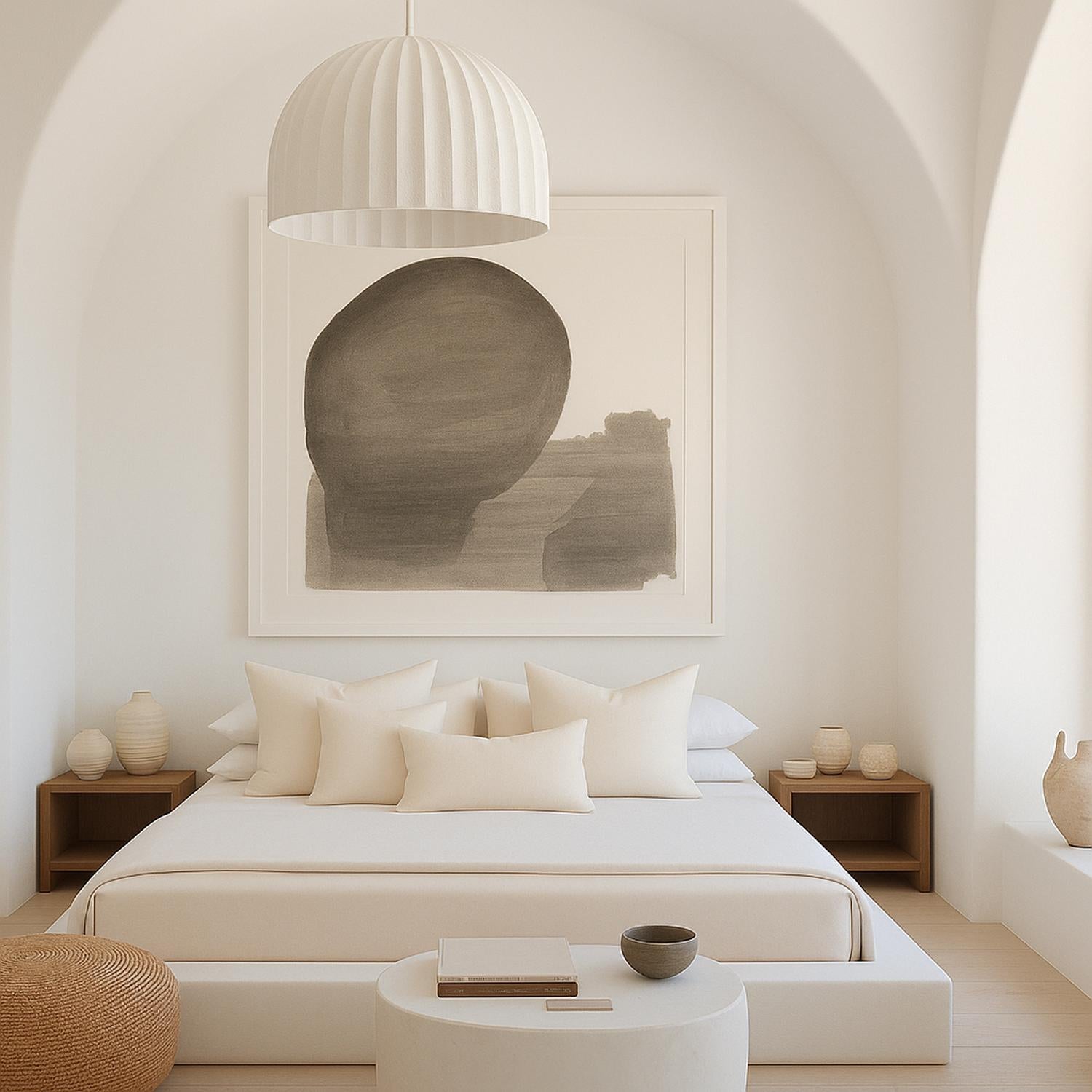 Koora Silk Pendant Light in Matt White