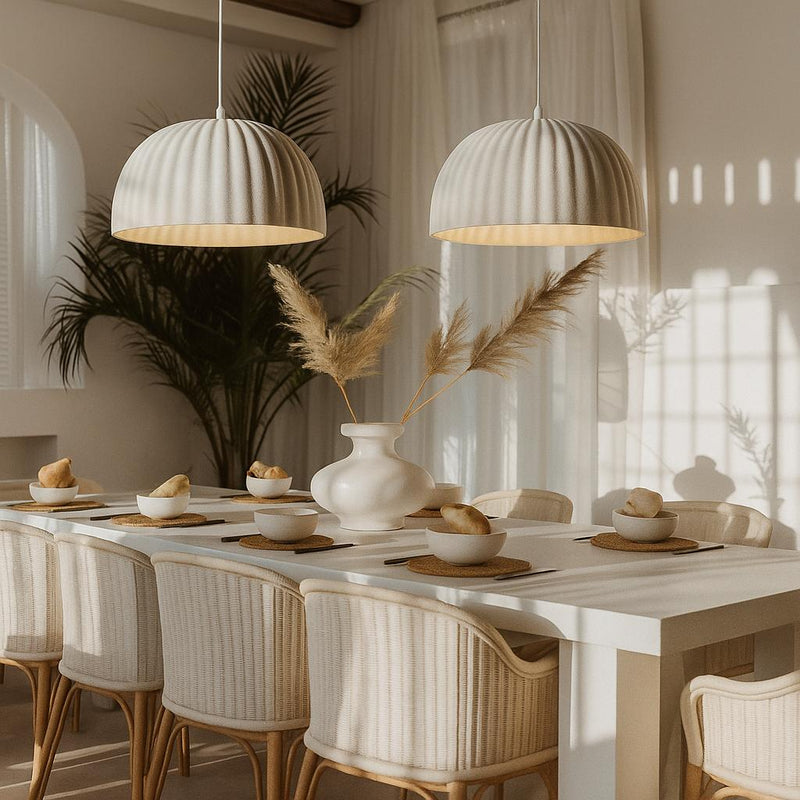 Koora Silk Pendant Light in Matt White