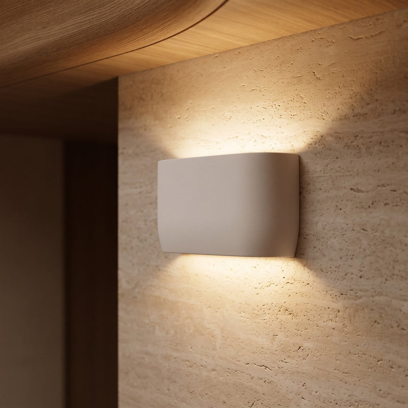 Lino White Plaster Up/Down Wall Light