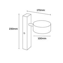 Loom Stone Adjustable Wall Light in Natural or Black LOO.25121.XX_Dimension