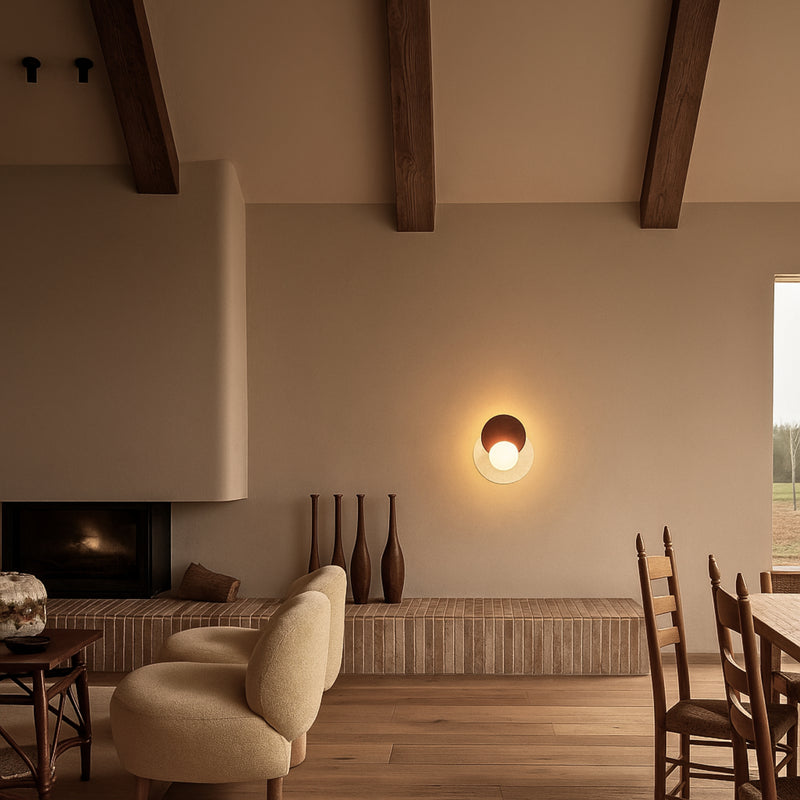 Lyra Natural Stone Wood Wall Sconce at ORE Lighting, Australia
