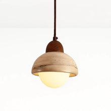 Lyra Natural Stone & Wood Pendant Light
