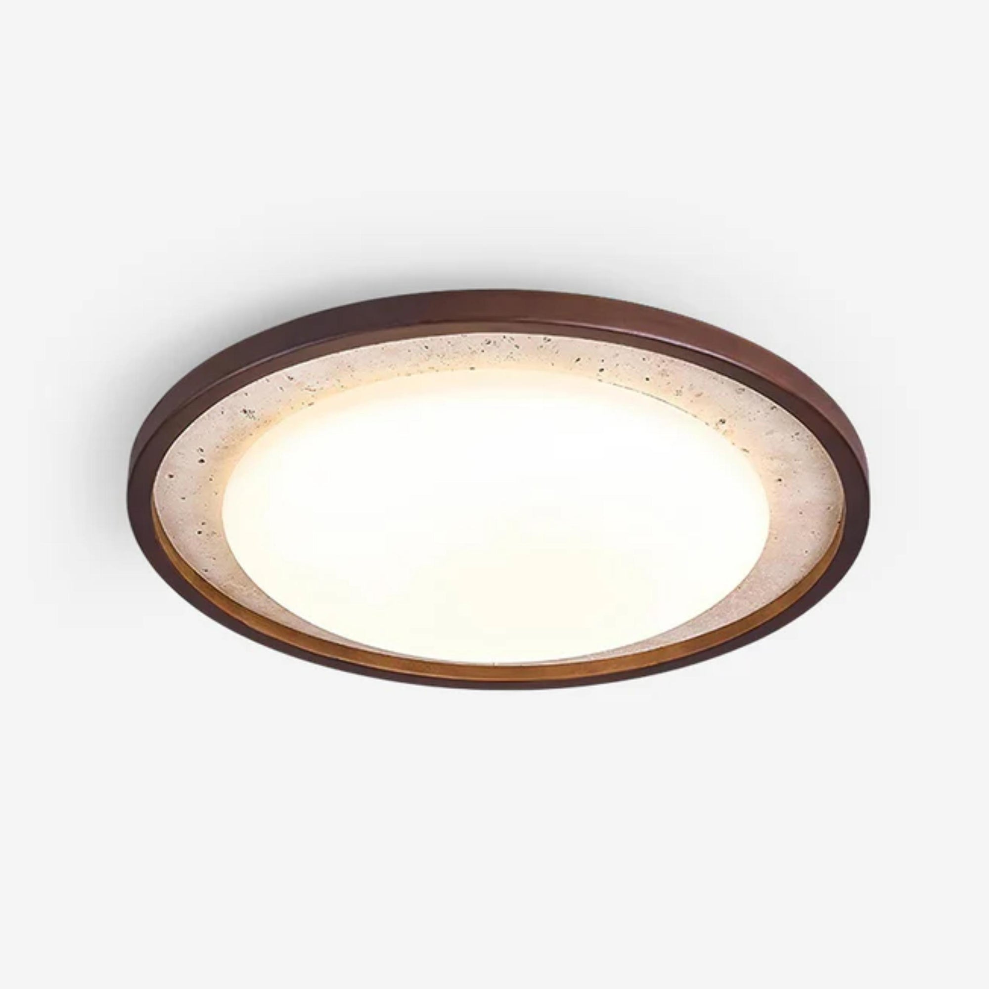 Lyra Natural Stone & Wood Oyster Light