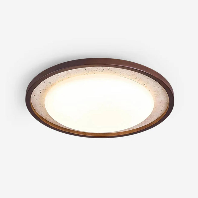 Lyra Natural Stone & Wood Oyster Light