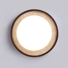 Lyra Natural Stone & Wood Oyster Light