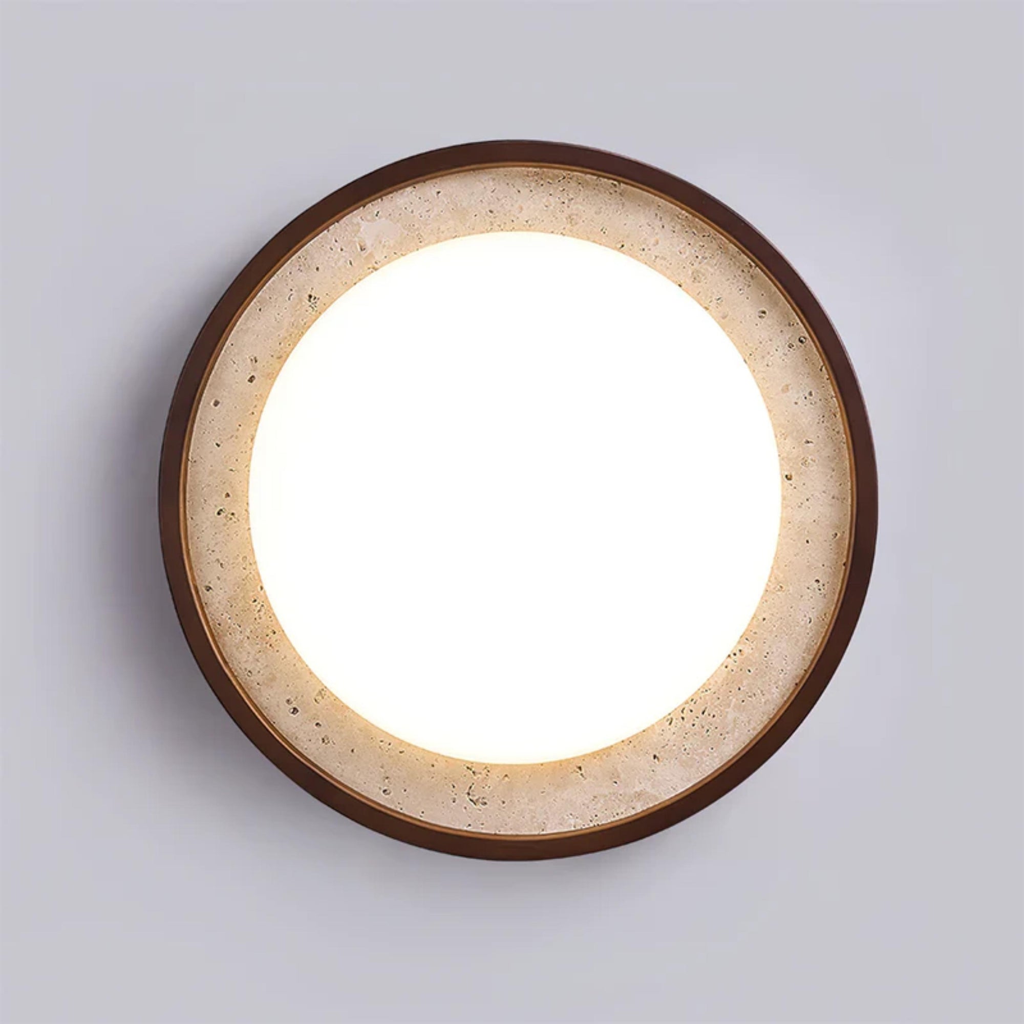 Lyra Natural Stone & Wood Oyster Light