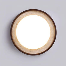 Lyra Natural Stone & Wood Oyster Light