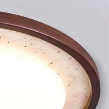 Lyra Natural Stone & Wood Oyster Light