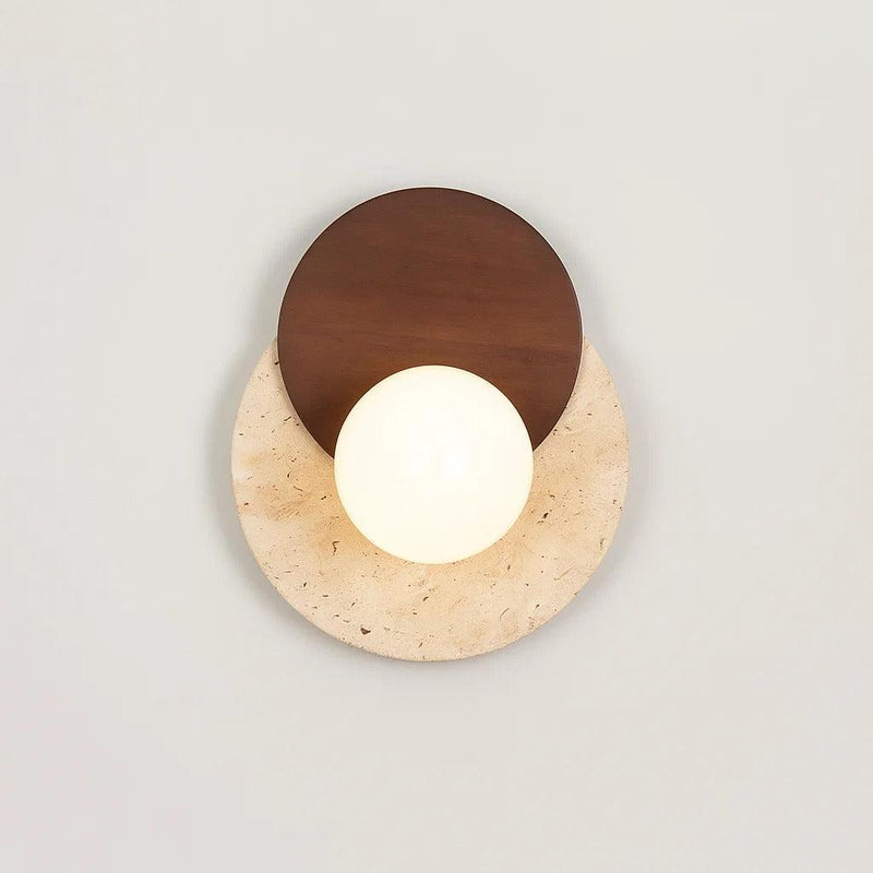Lyra Natural Stone & Wood Wall Sconce