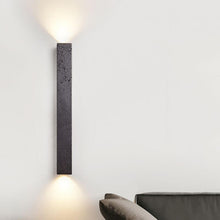 Moss Travertine Up/Down Wall Light in Natural or Black Stone