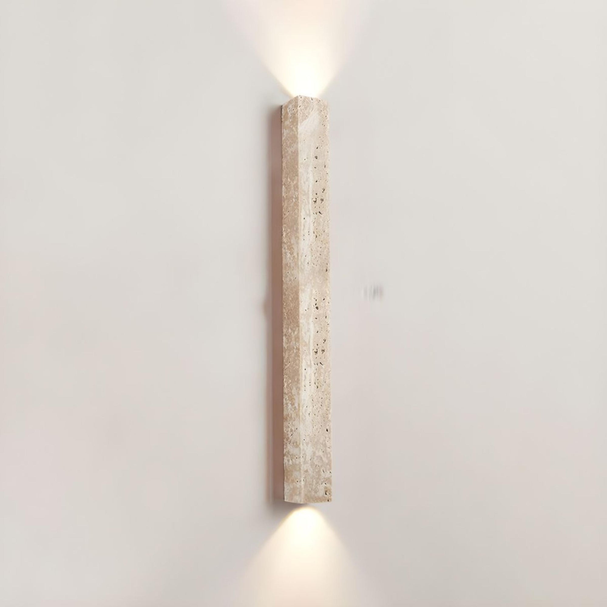 Moss Travertine Up/Down Wall Light in Natural or Black Stone